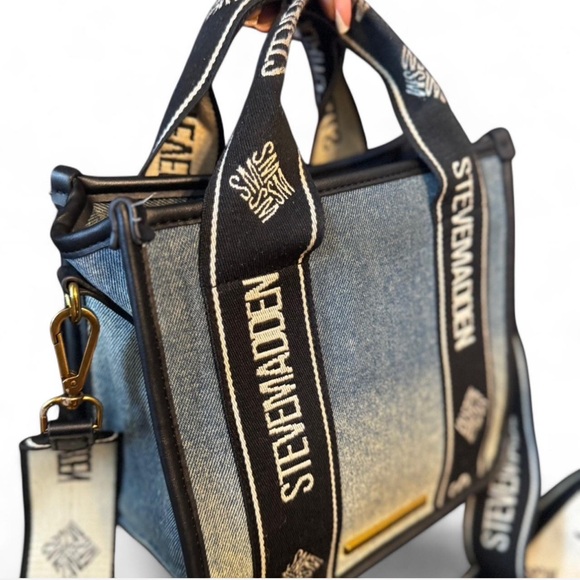 Steve Madden Denim Crossbody Tote - Picture 2 of 6